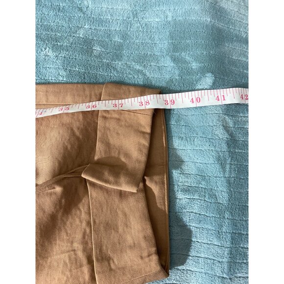 A New Day Womens Cuffed Pants 16 Beige Elastic Waist Flat front Loose Fit Preppy - Picture 6 of 8